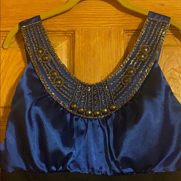 Blue/black homecoming/prom dress; only worn once! - Picture 2 of 3